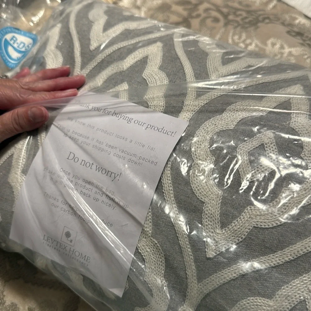 Levtex Home Gray Feather Filled    Decorative Pillow